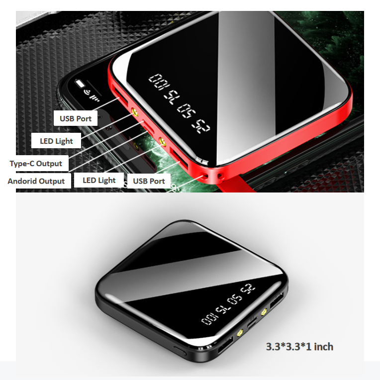 10000MAh Mini Power Bank with LED Light 3