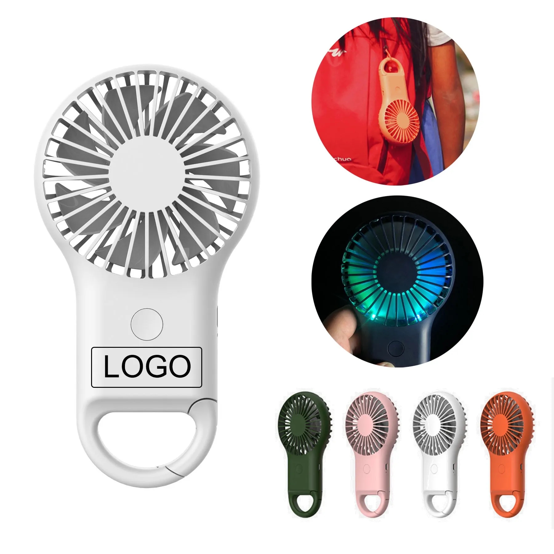 Rechargeable Handheld Fan With Carabiner 2