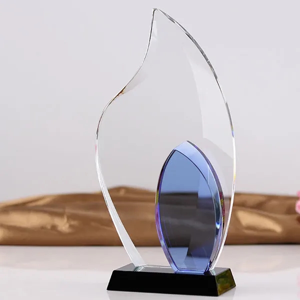 Green Leaf Shaped Crystal Awards 5