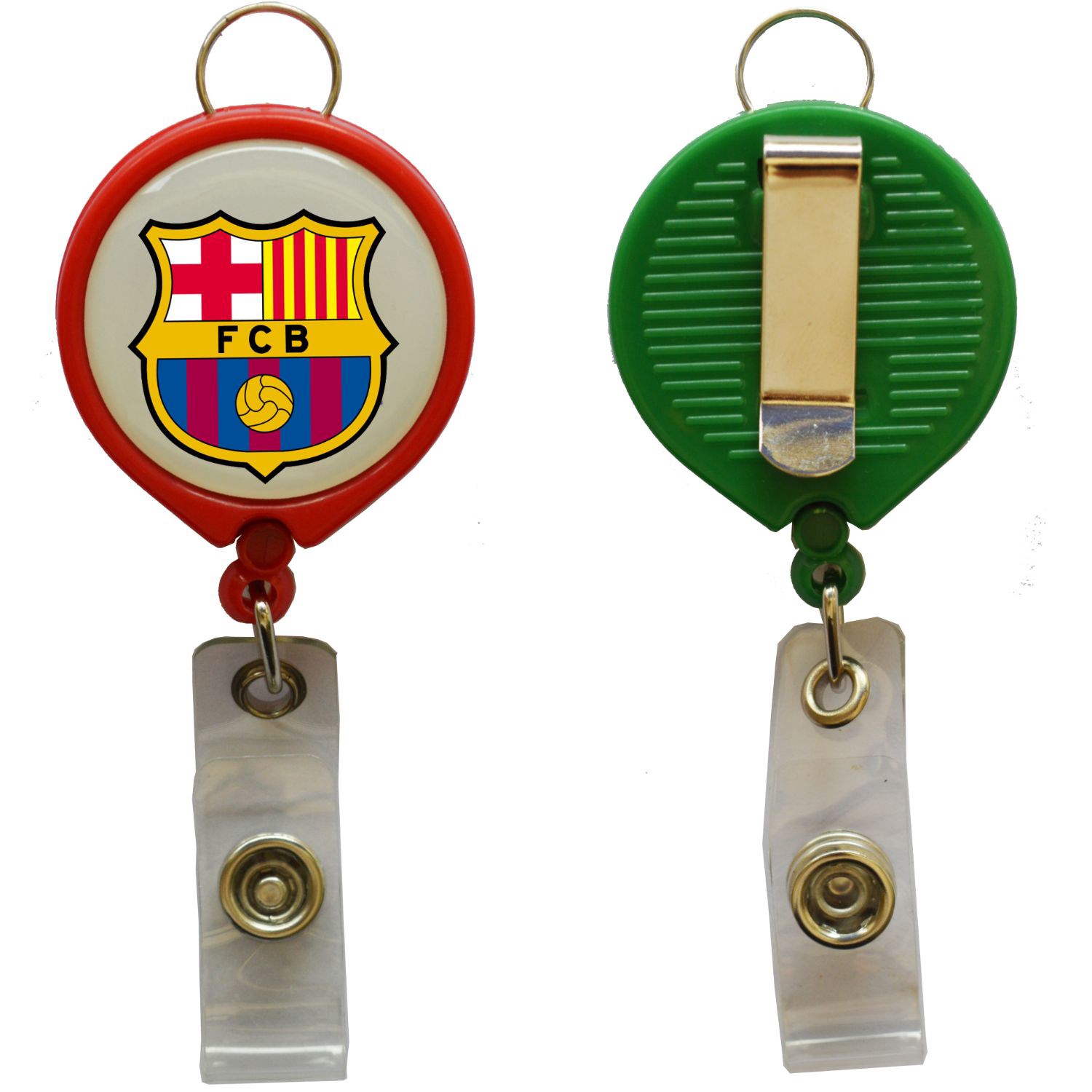 Retractable Round Badge Reel w/ Belt Clip & Hanging Loop 1
