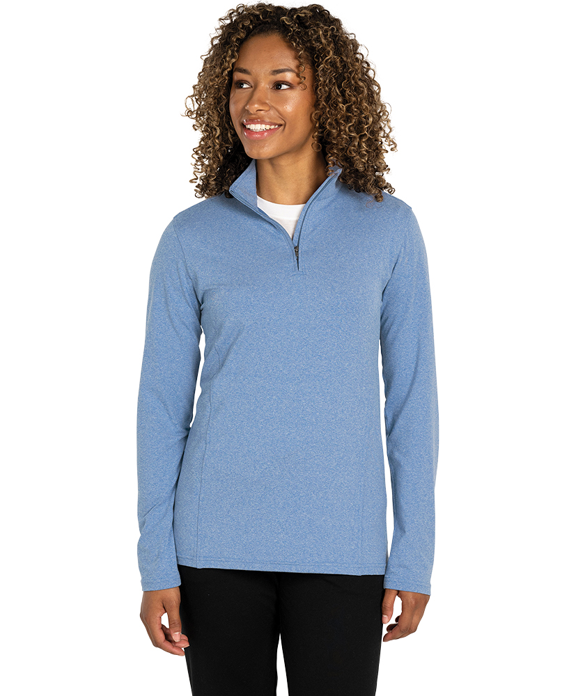 Women's Heathered Eco-Logic Stretch Quarter Zip 36