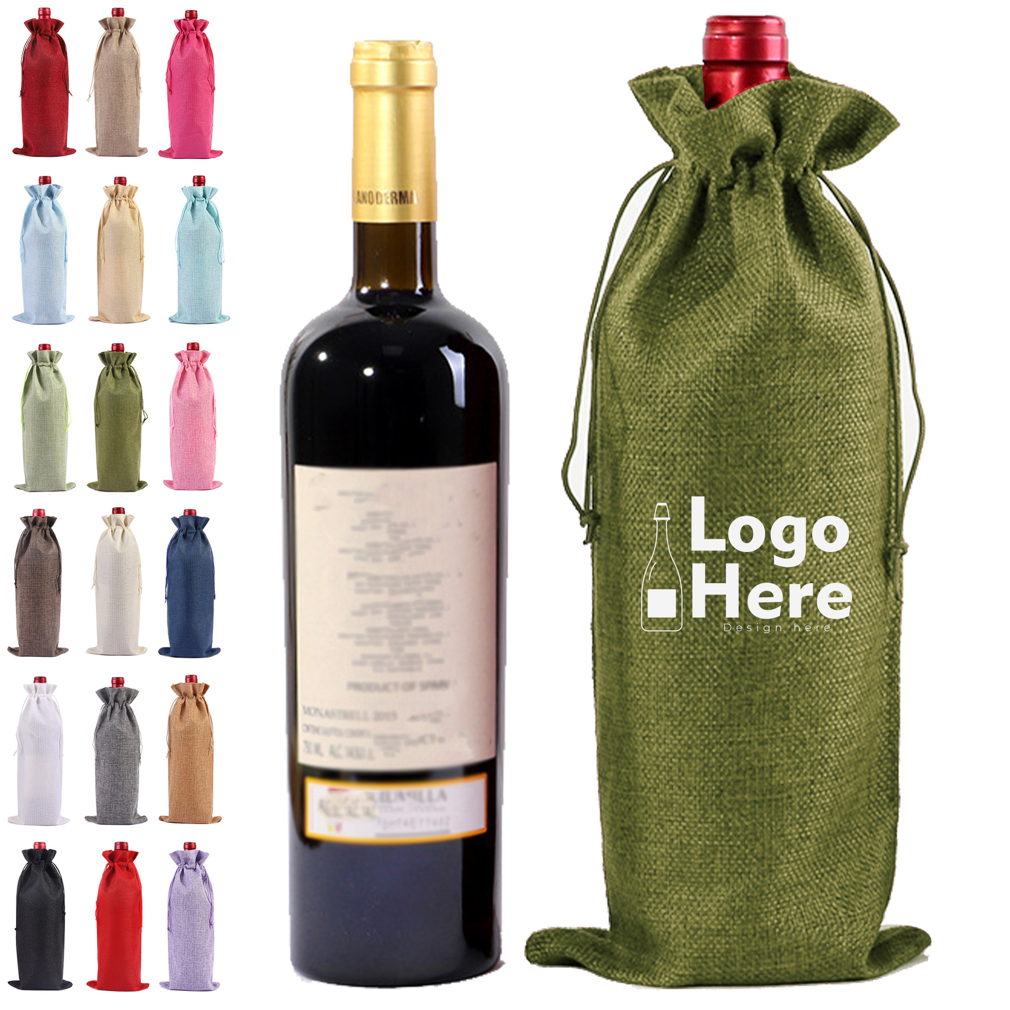 Multi-Color Rustic Wine Bottle Bag 4