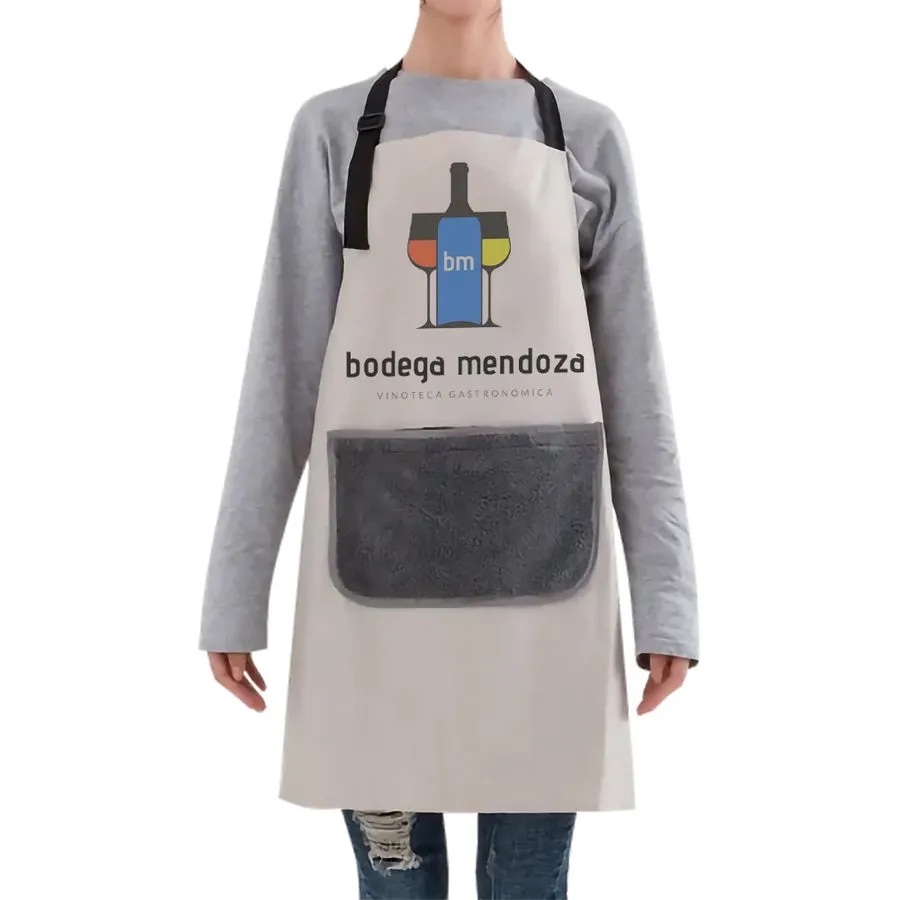 Floral Apron with Hand Wiping Pocket 11