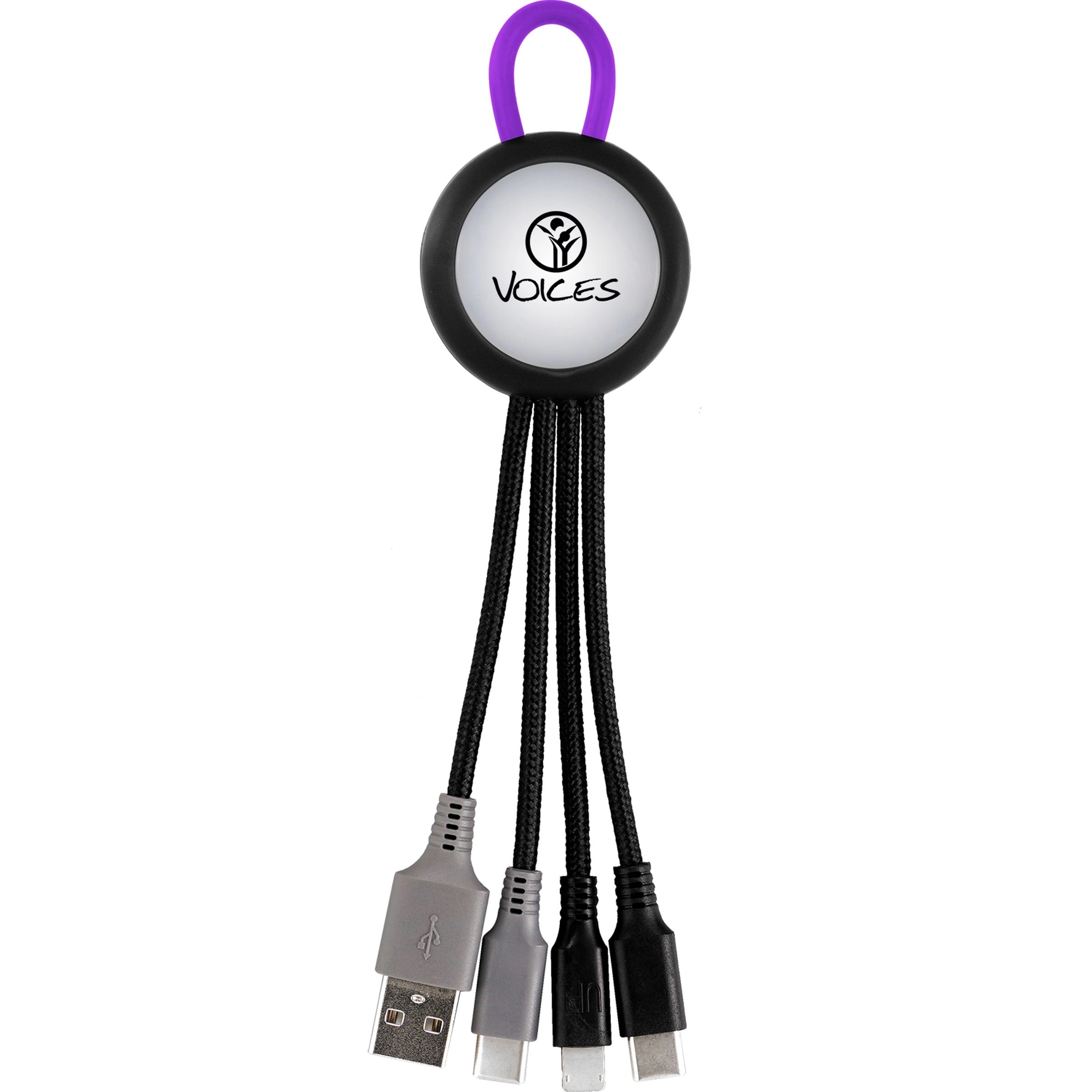 Clearview Light Up Loop Dual Input 3-in-1 Charging Cable 16