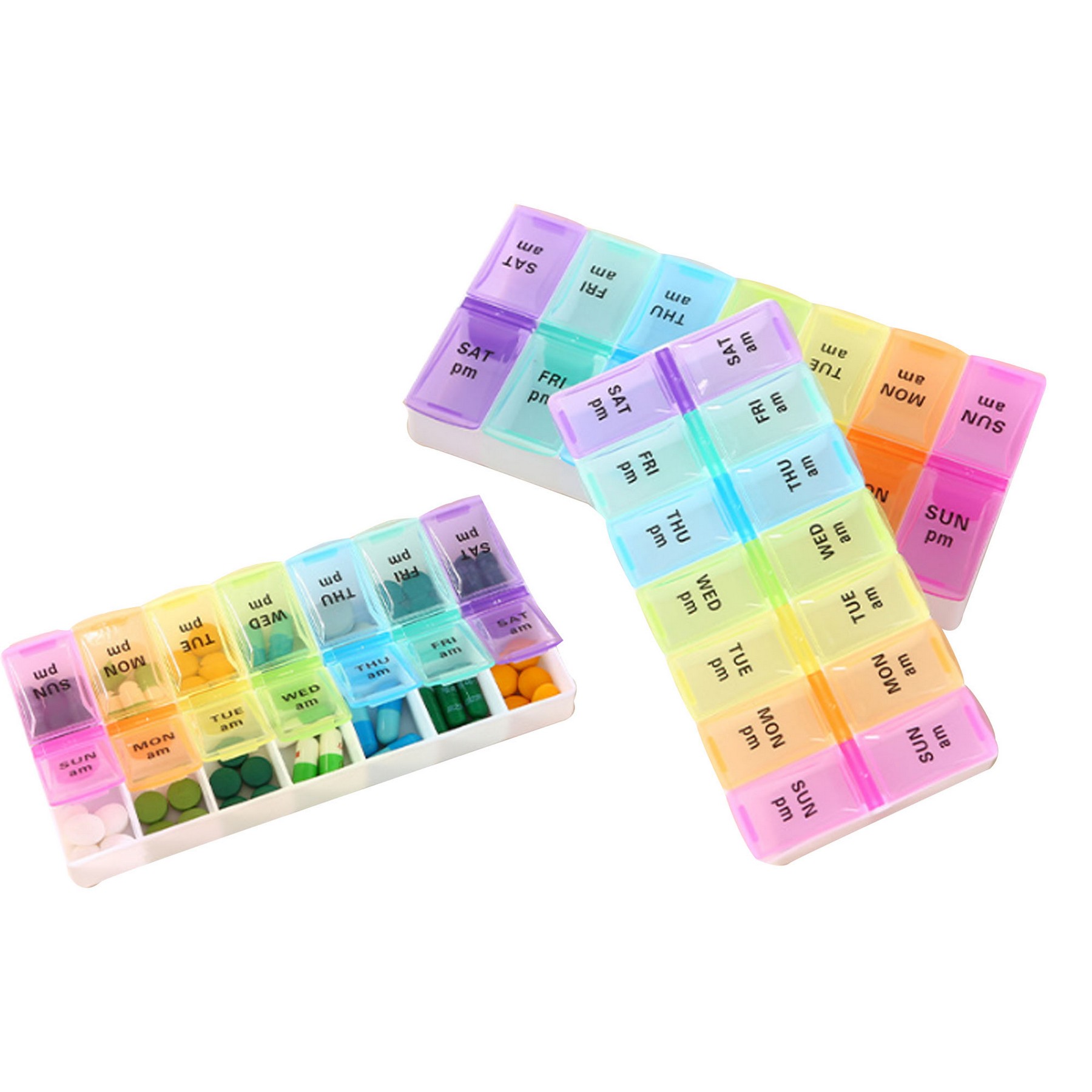Double Row 7-Day Pill Box Pill Box Organizer 3