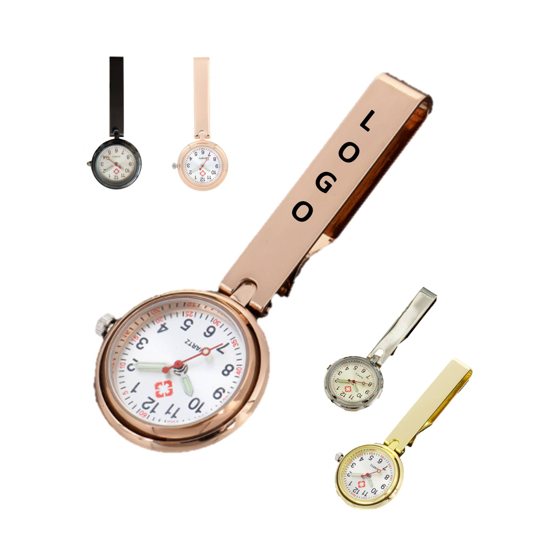 Medical Alloy Clip Nurse Chest Watch 2