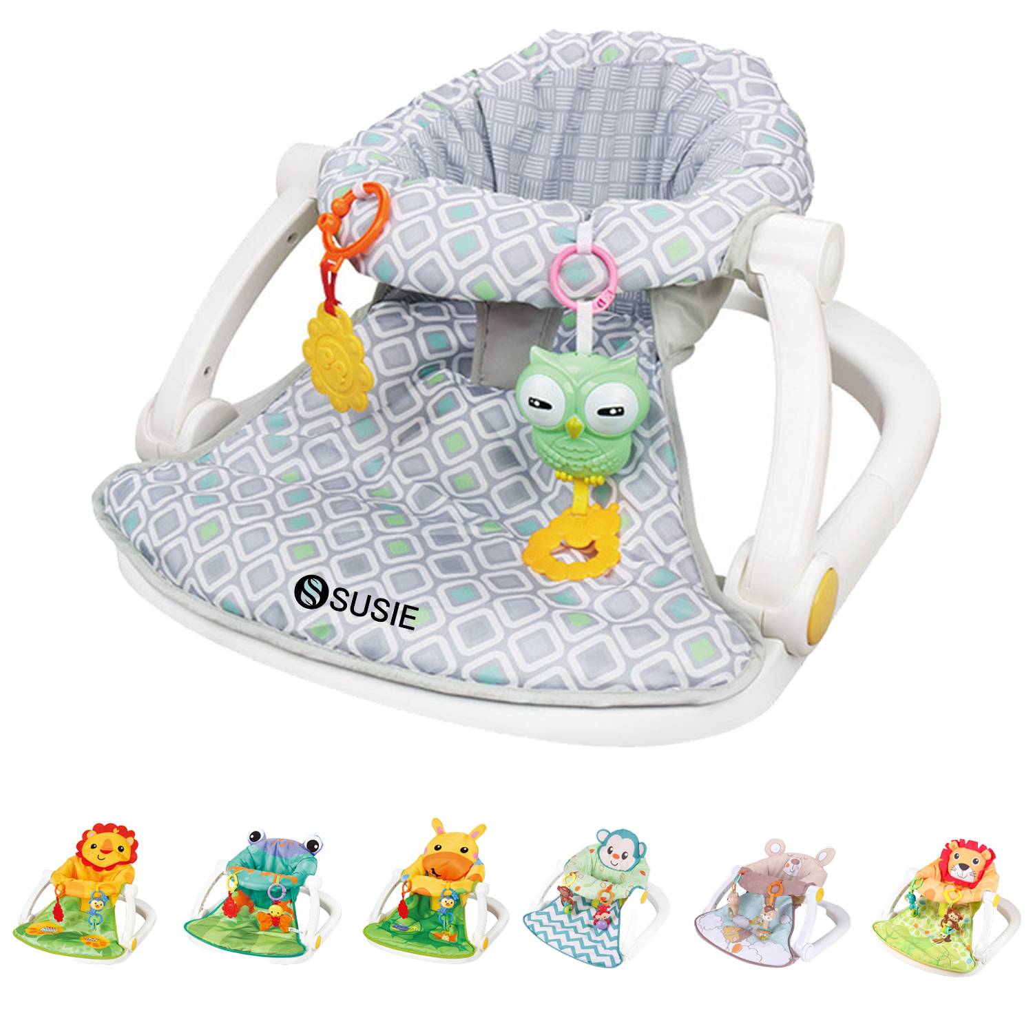 Safety Soft Cute Folding Animal Baby Bouncer Chair 1
