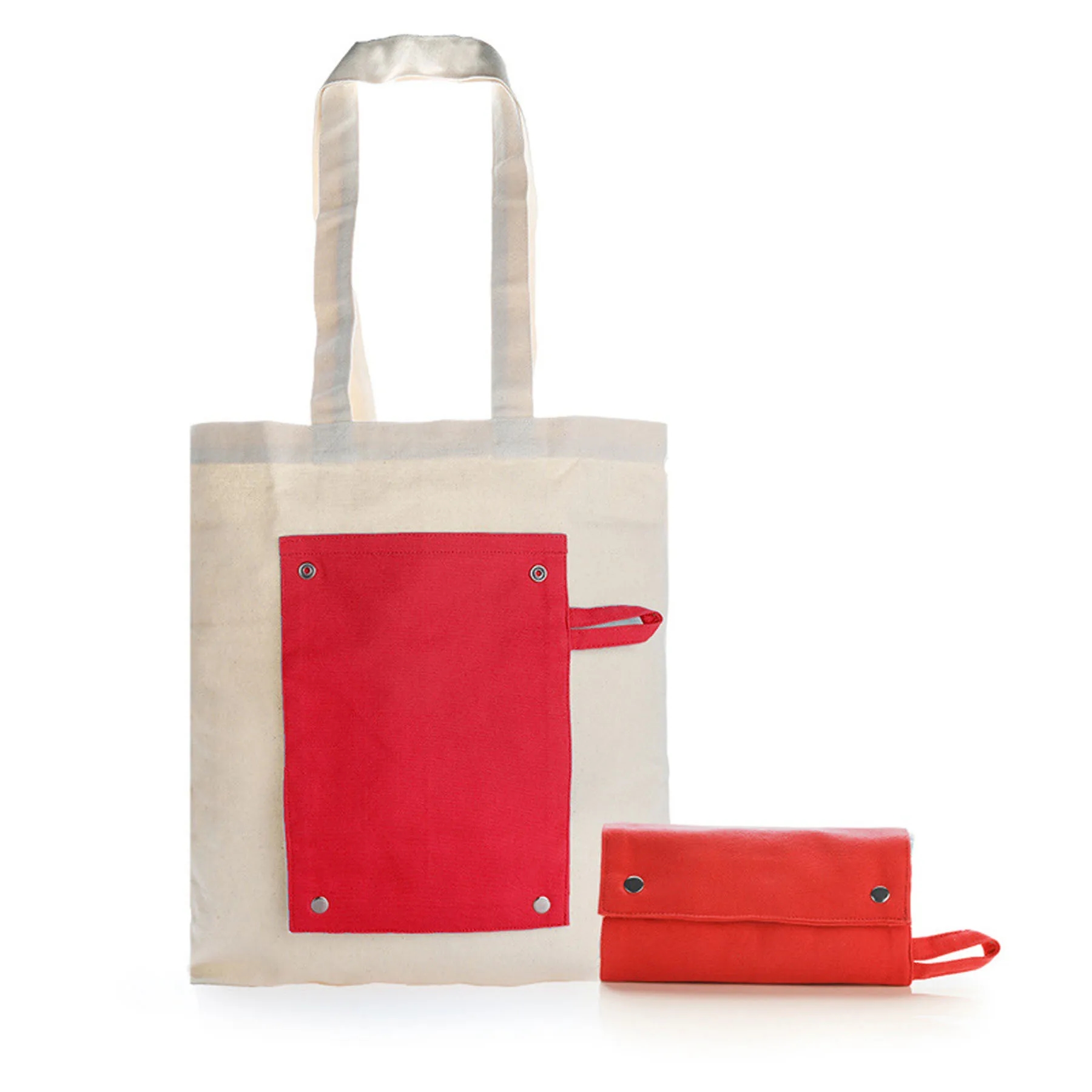 Foldable Portable Canvas Shopping Bag, custom tote bag with logo imprint 2