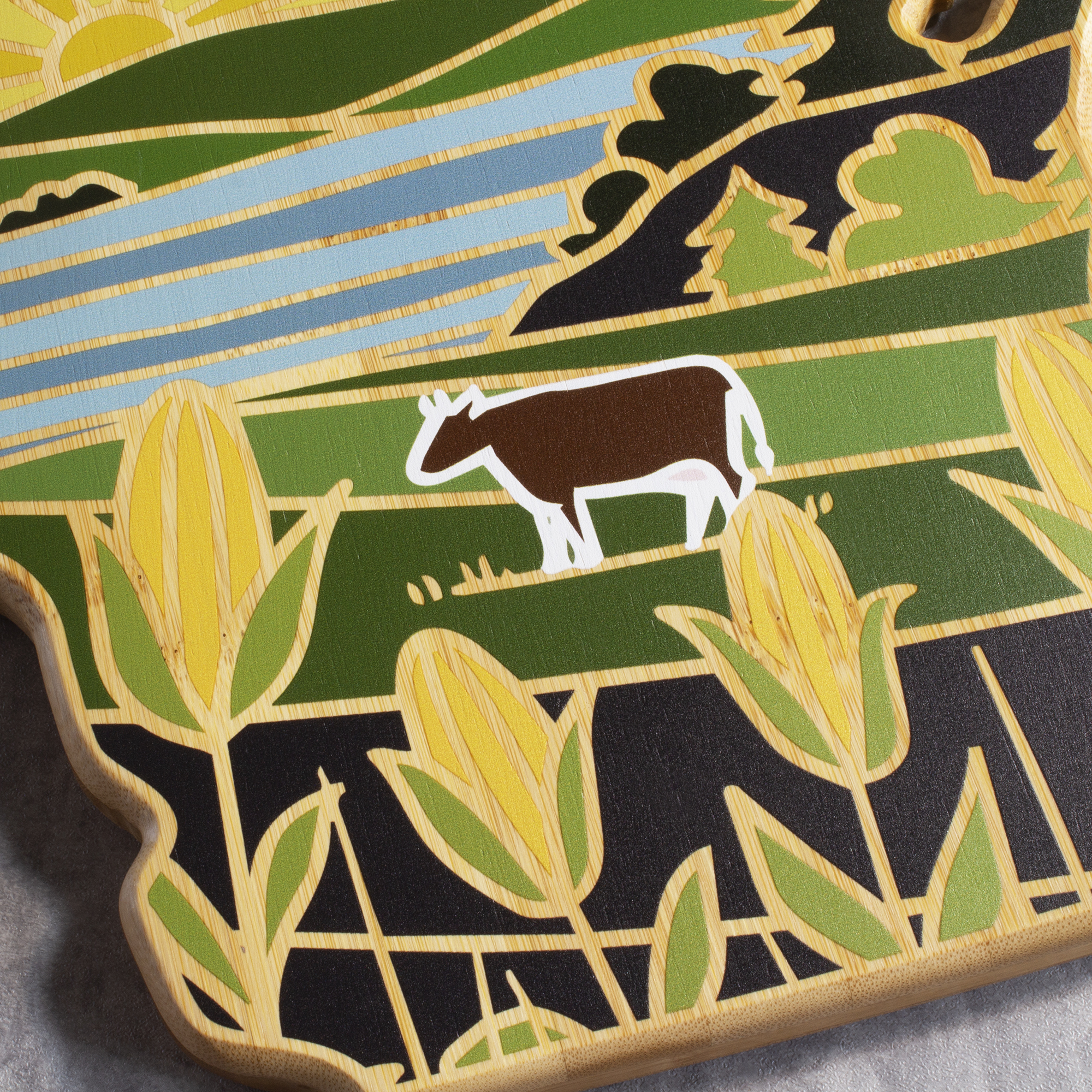 Wisconsin State Shaped Cutting and Serving Board with Artwork by Summer Stokes 7