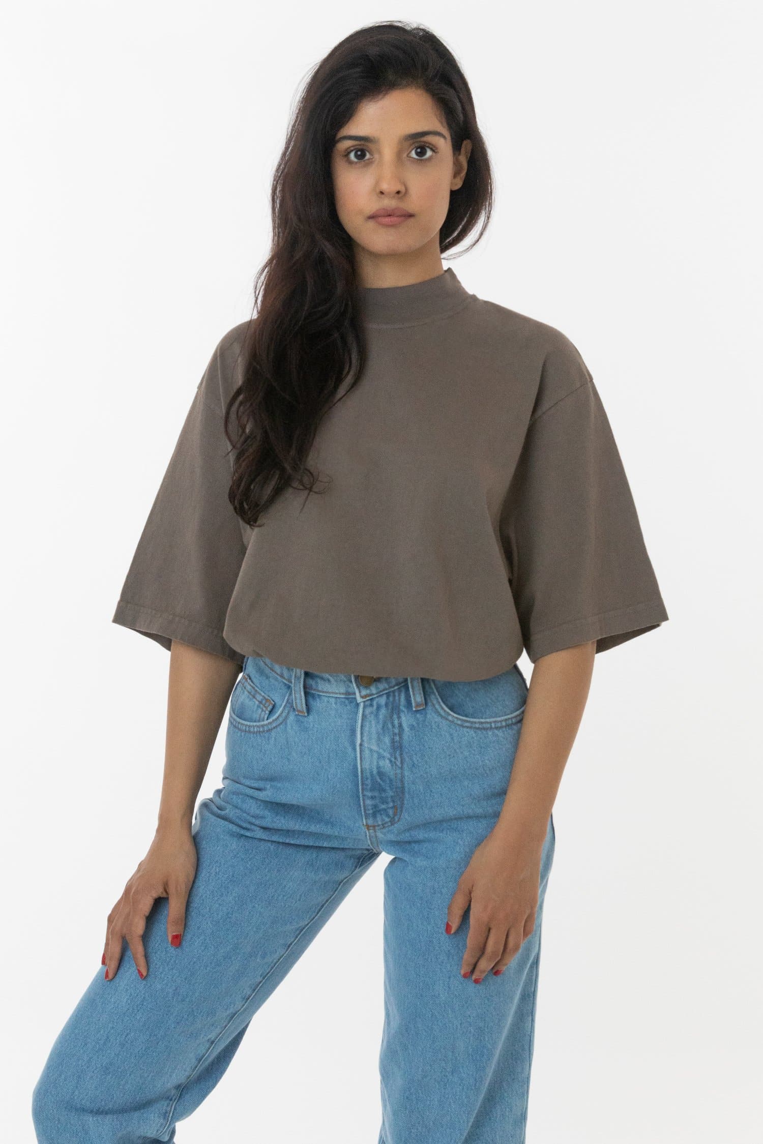 6.5 OZ S/S OVERSIZED GARMENT DYE MOCKNECK T-SHIRT 15