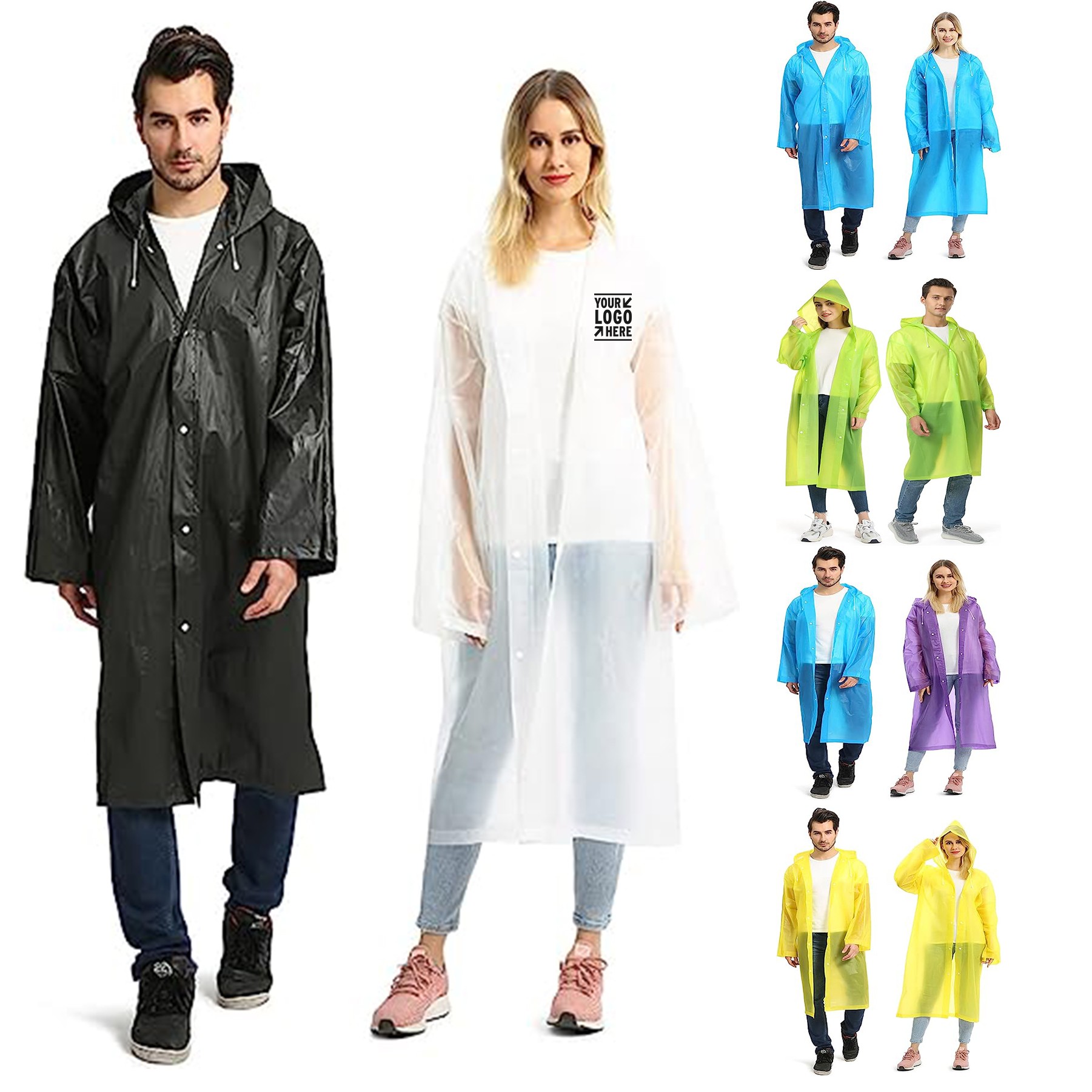 EVA Rain Ponchos Lightweight Rain Coat 3