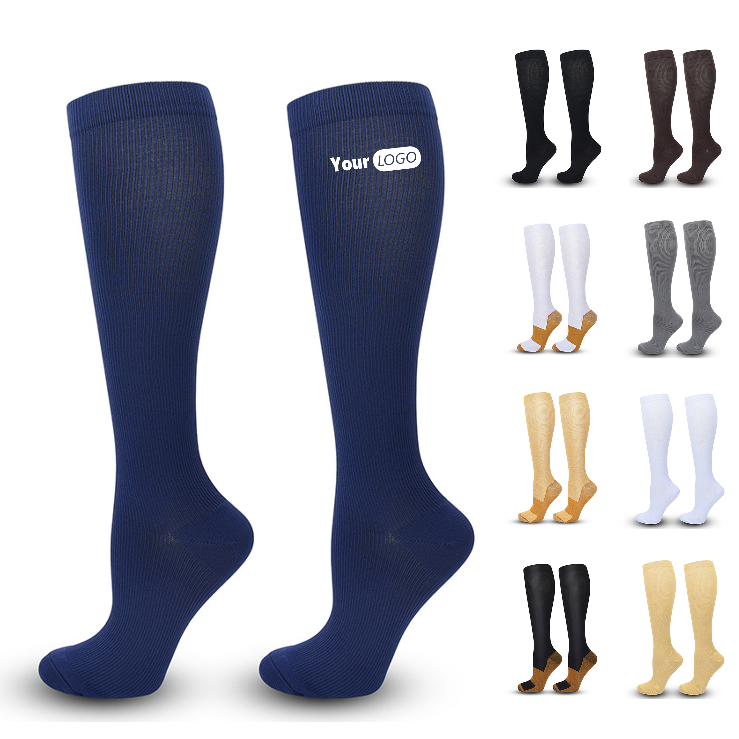 Spandex Solid Color Sports Pressure Socks 2
