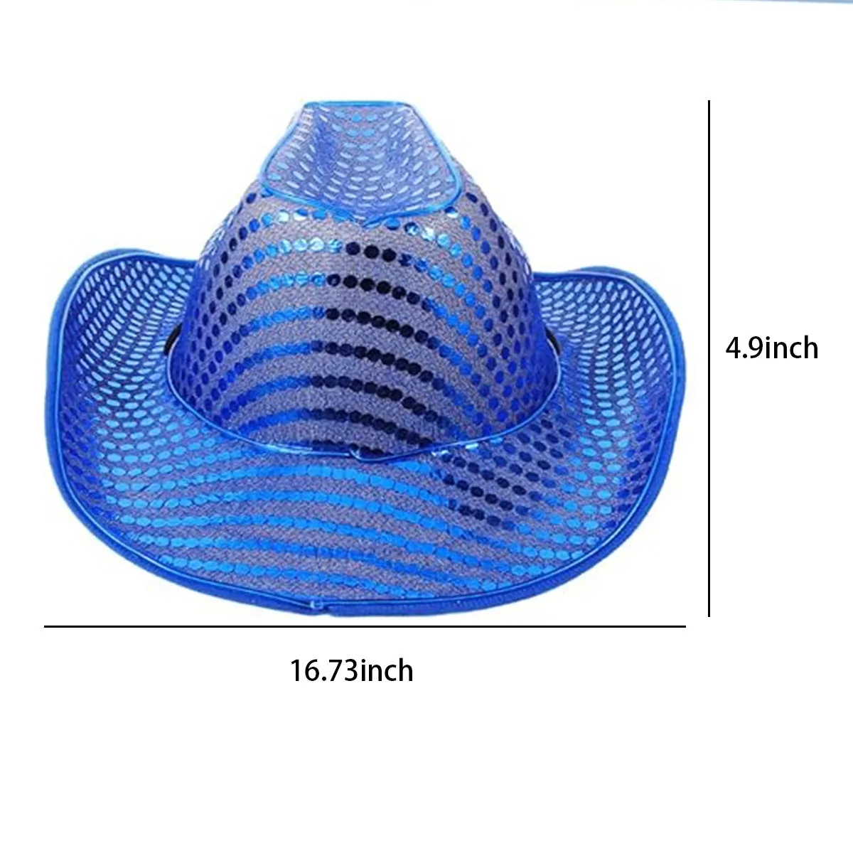 Festival LED Hat Cowboy Sequin Party Flashing Light Up Cap 5