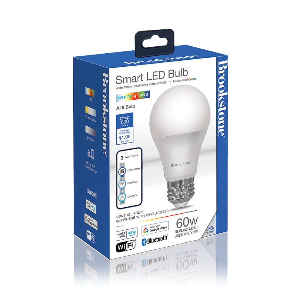 Brookstone Smart A19 Wifi RGB Bulb with Tunable White