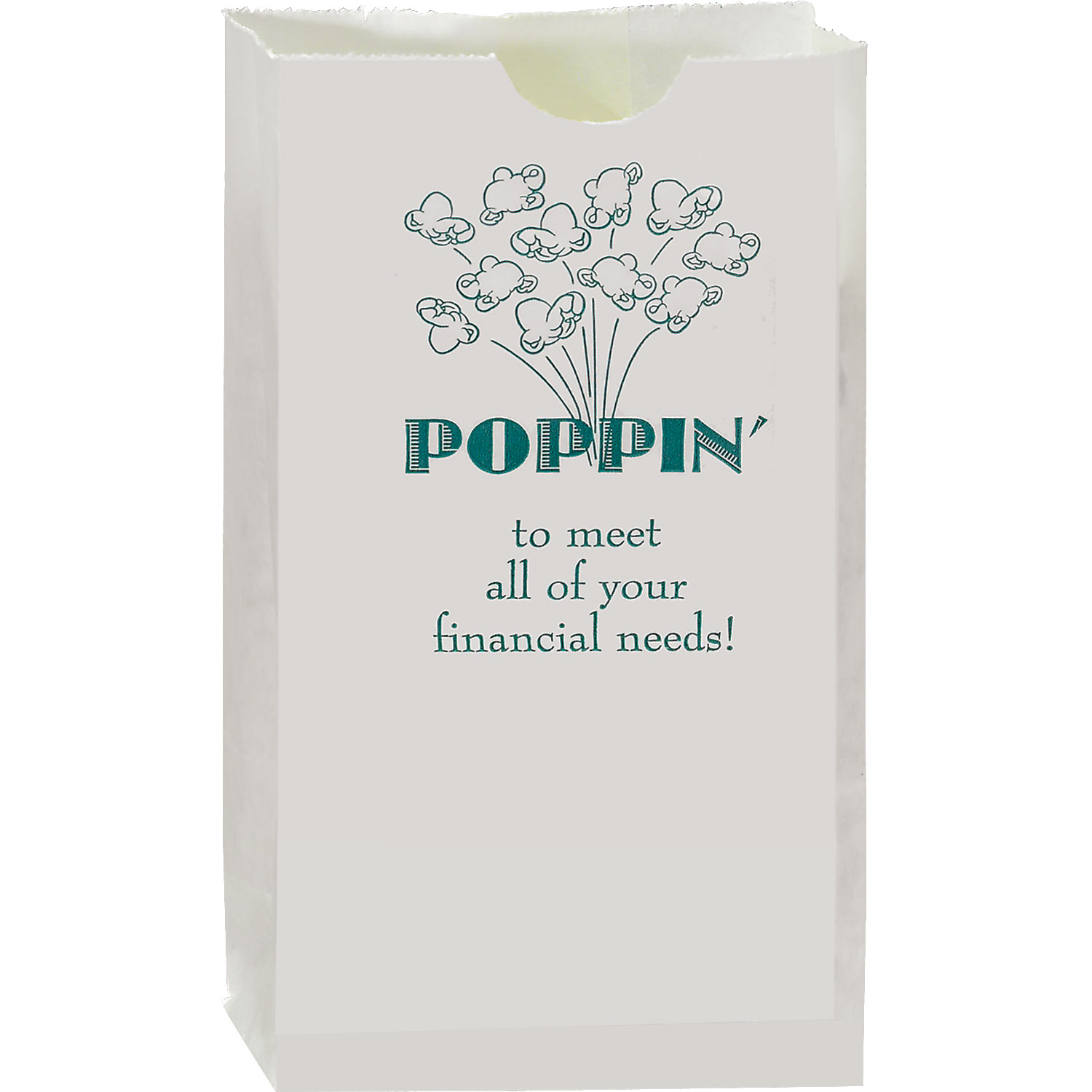 White Popcorn Bags - 4-1/4" x 2-3/8" x 7-3/4" 1