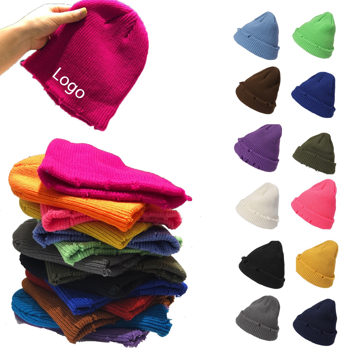 Hip-hop Winter Knitted Beanie Skull Cap 4