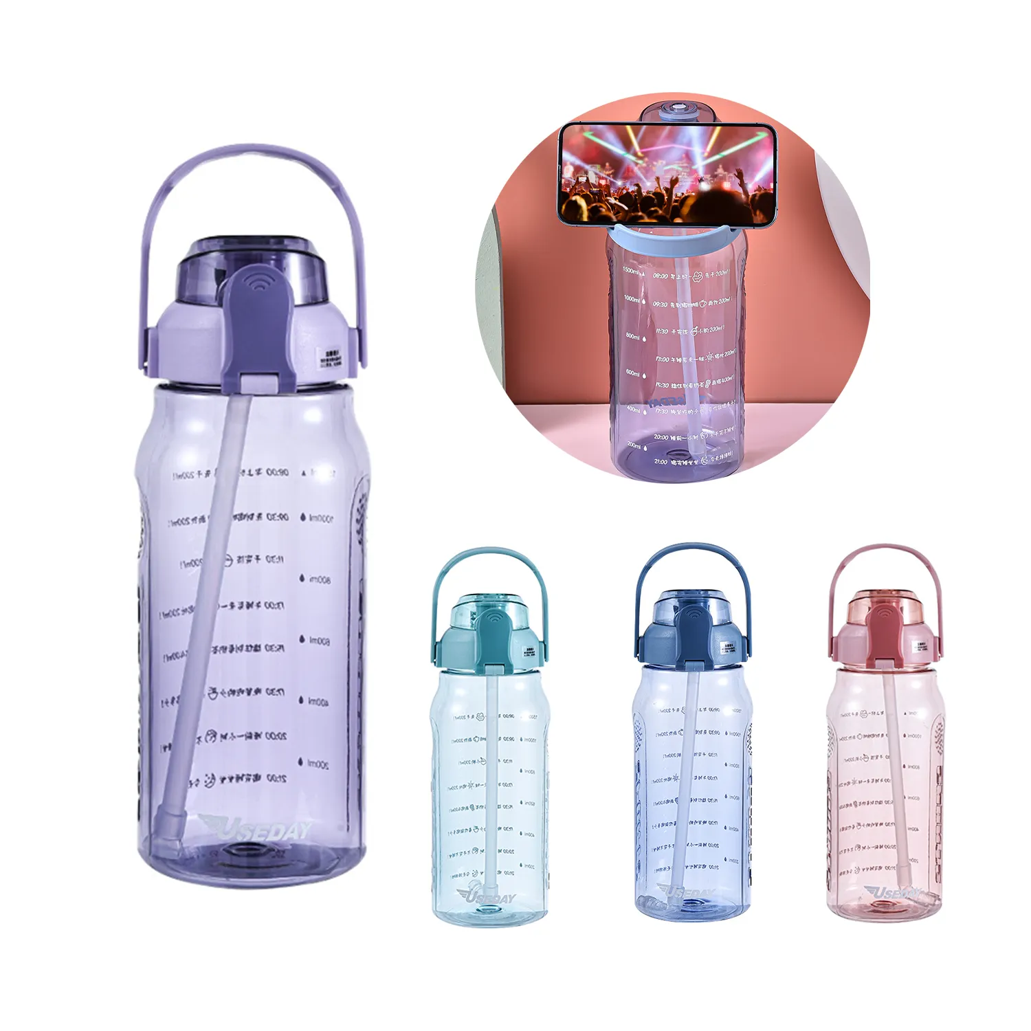 50OZ Leak-Proof Plastic Cup With Straw, custom plastic cup with logo imprint 2