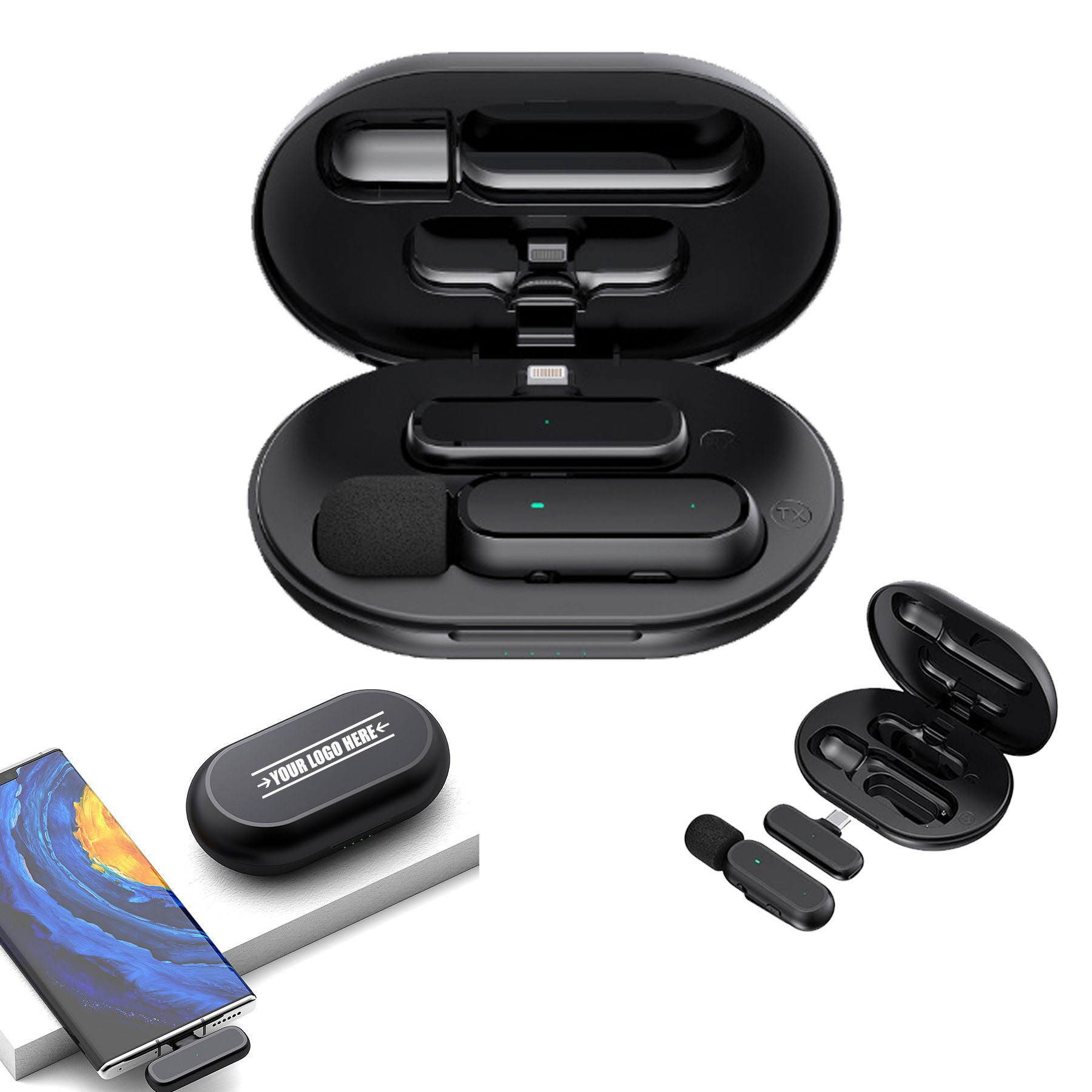Mini Portable Wireless Lavalier Mic w/Charging Box
2