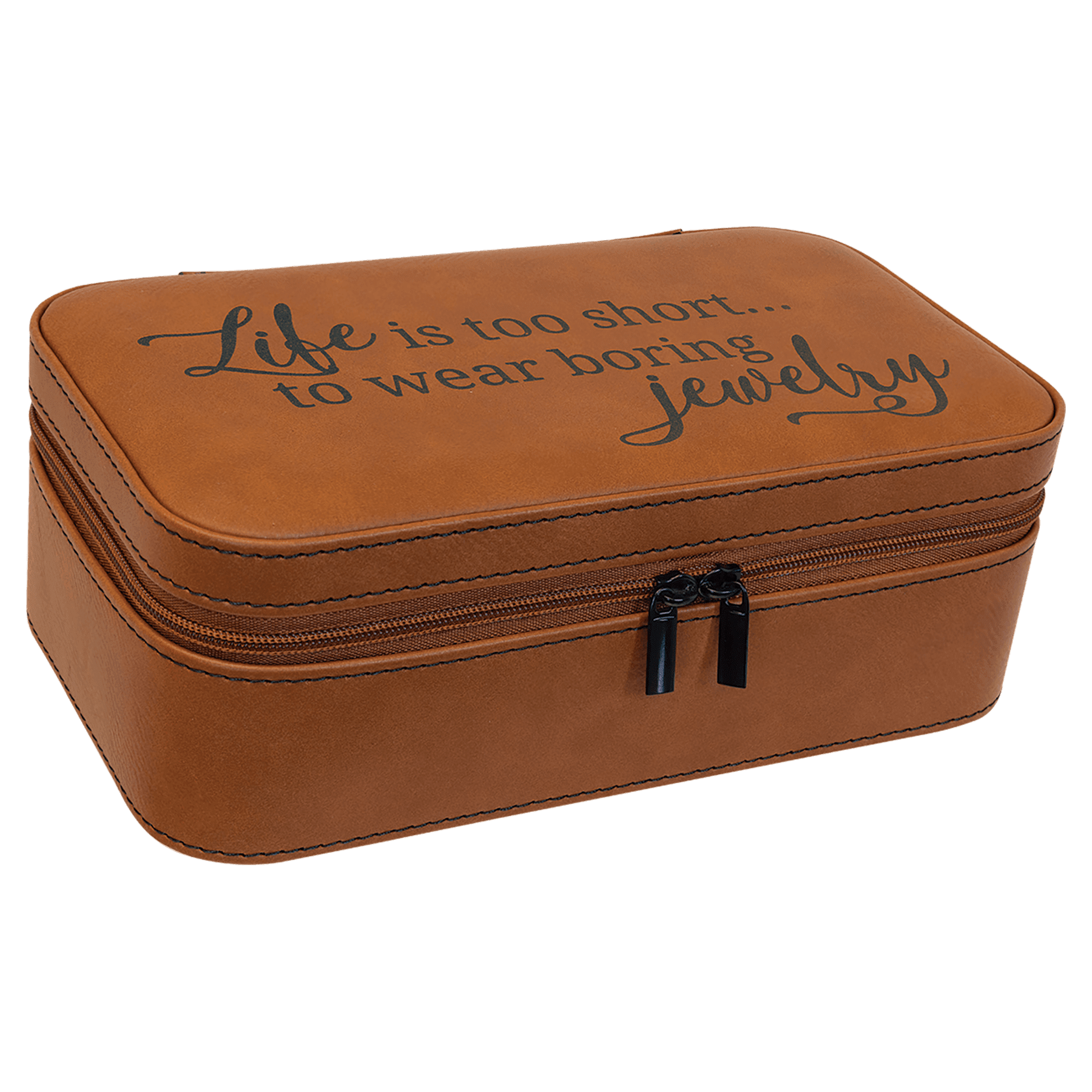 7 1/2" X 4 1/2" Rawhide Leatherette Jewelry Box 2