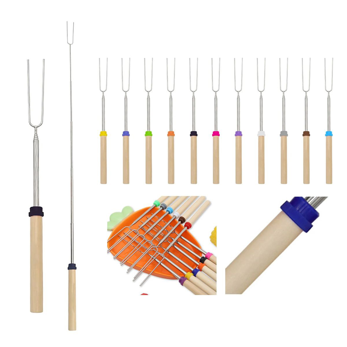 Telescopic BBQ Fork 31 Inch for Outdoor Cooking 2
