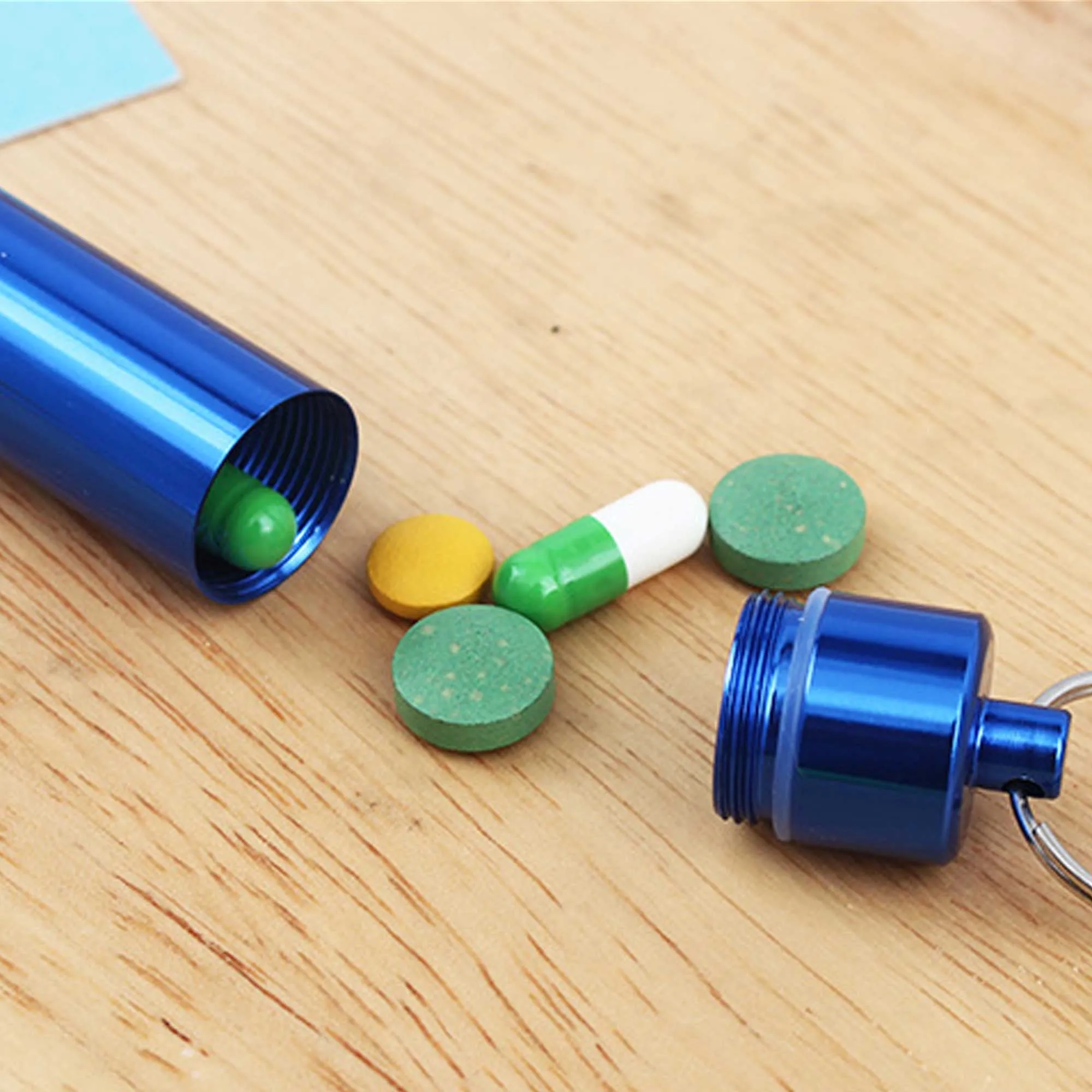 Waterproof Metal Pill Box Keychain 3