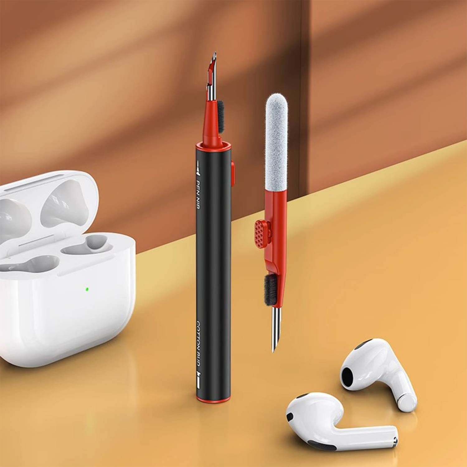 3-in-1 Earphone Cleaner Pen with Soft Brush Flocking Sponge 8