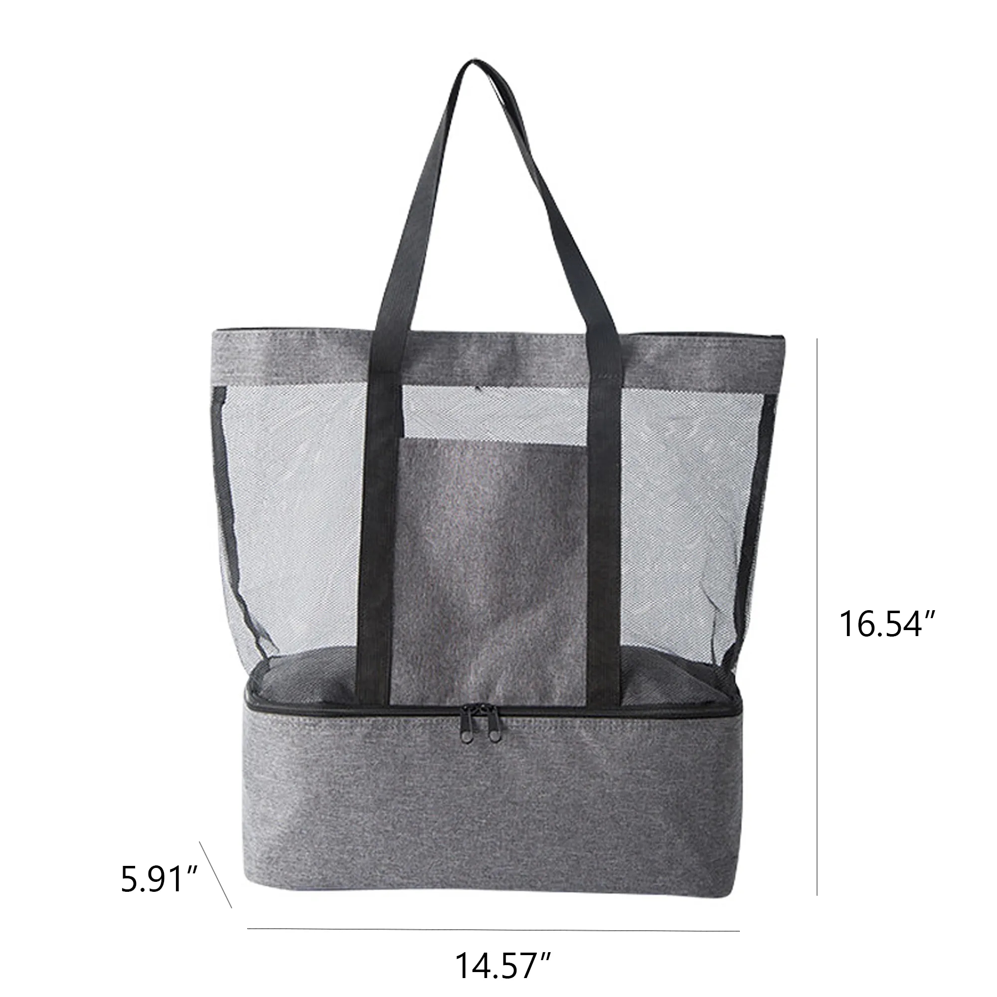 Oversized Mesh Beach Tote Bag with Wet/Dry and Cooler Compar 5
