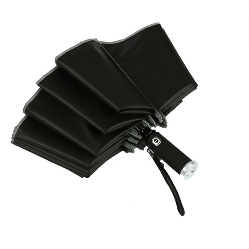 Automatic Compact Umbrella with LED Flashlight and Reflective Strip 7