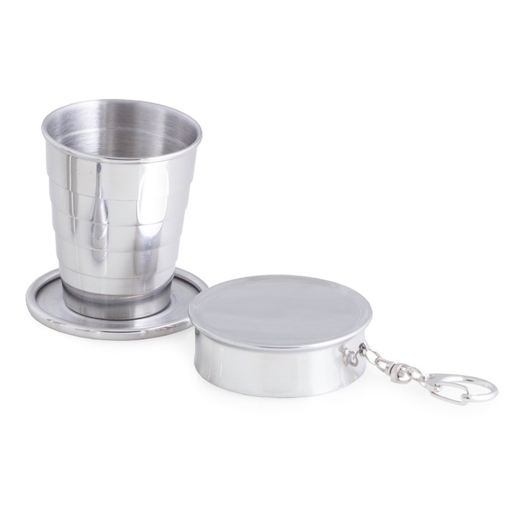 Stainless Steel Travel Collapsible Cup with Keychain 2
