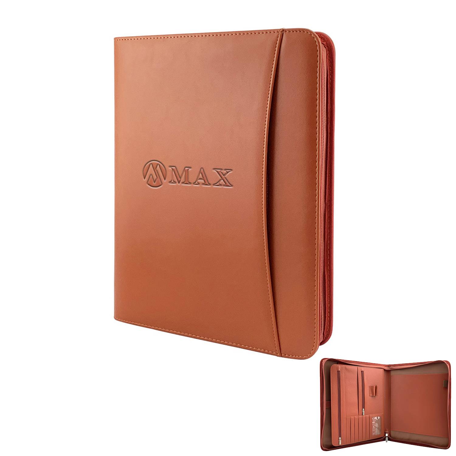 Multifunctional Leather Zipper Business Folder 7