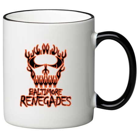 11 oz White w/ Black Trim and Handle C Handle Mug