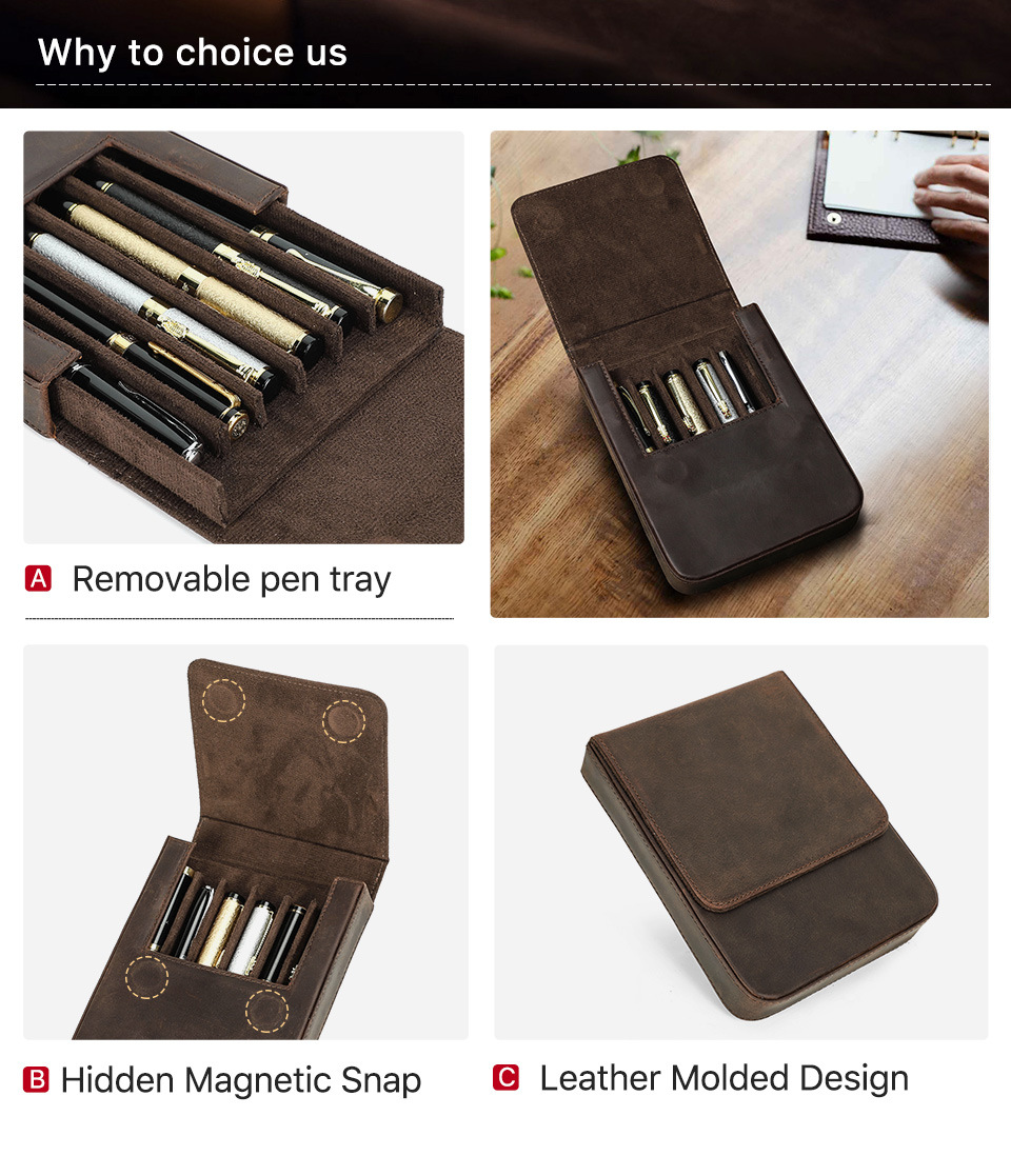 Six-seat Leather Pen Case 2