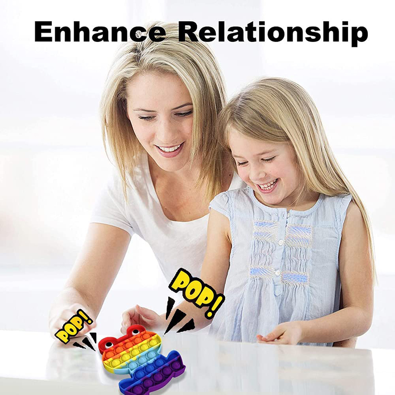 Rainbow Frog Push it Sensory Fidget Stress Reliever Toys 8