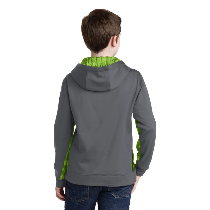 Sport-Tek Youth Sport-Wick CamoHex Fleece Colorblock Hooded Pullover. 26