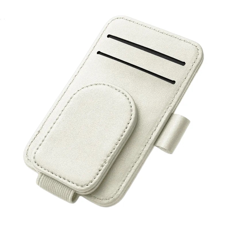 Pu Leather Car Sun Visor Magnetic Clip 2
