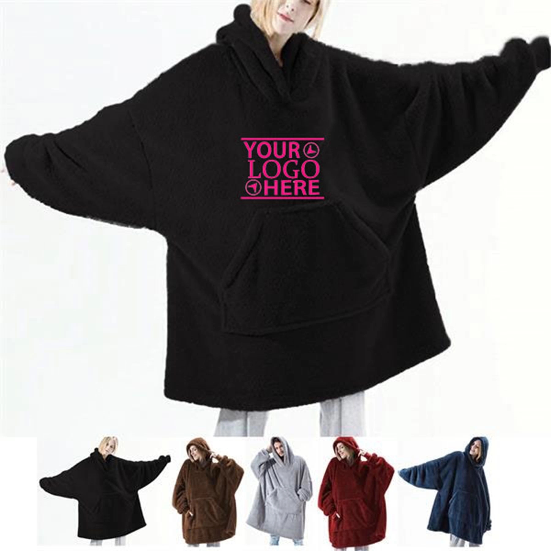 Fleece Hoodie Wearable Blanket 2
