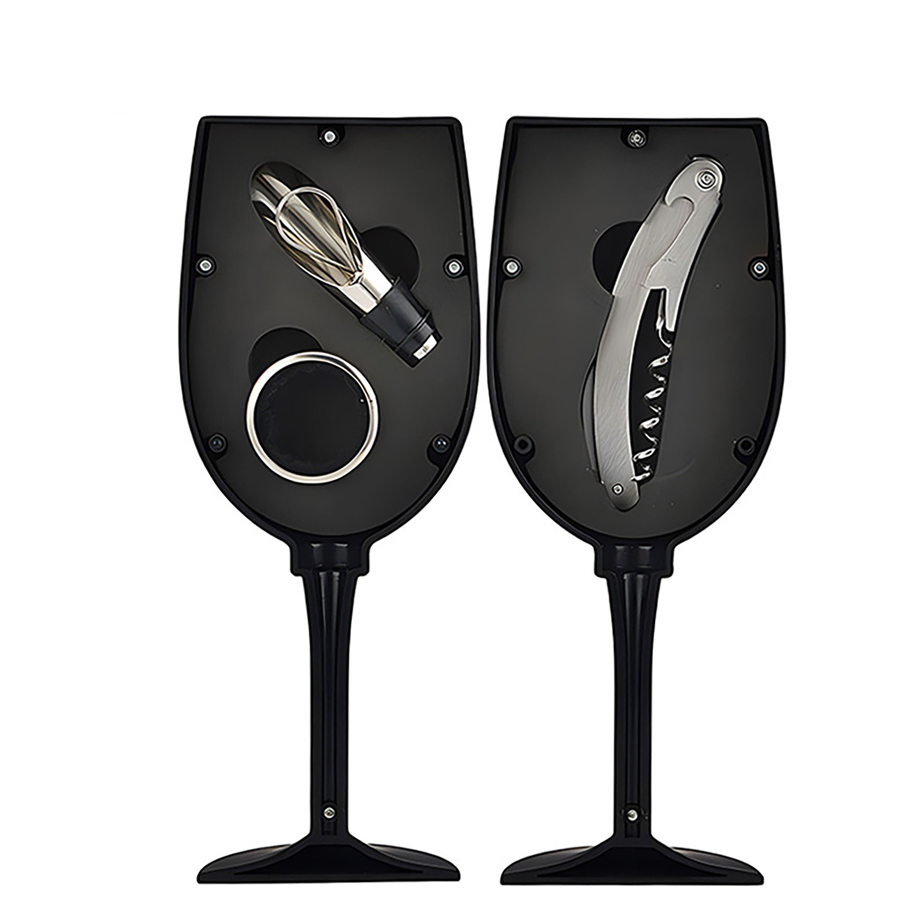 3-Piece Wine Opener Set Wine Glass Shape 6