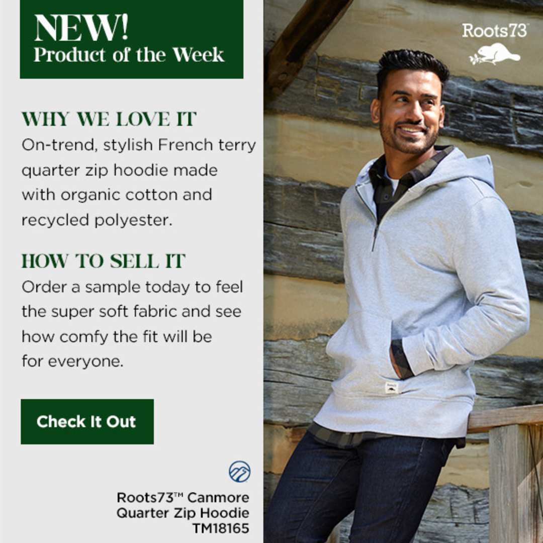 Roots73 CANMORE Eco Quarter Zip Hoody - Unisex, custom hoodie or sweatshirt with logo imprint 62