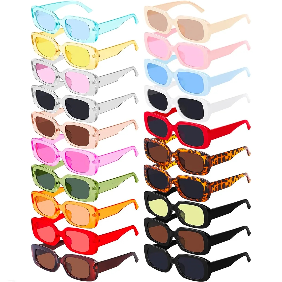 Vintage Square Eyewear Retro Trendy Wide Frame Sunglasses 2