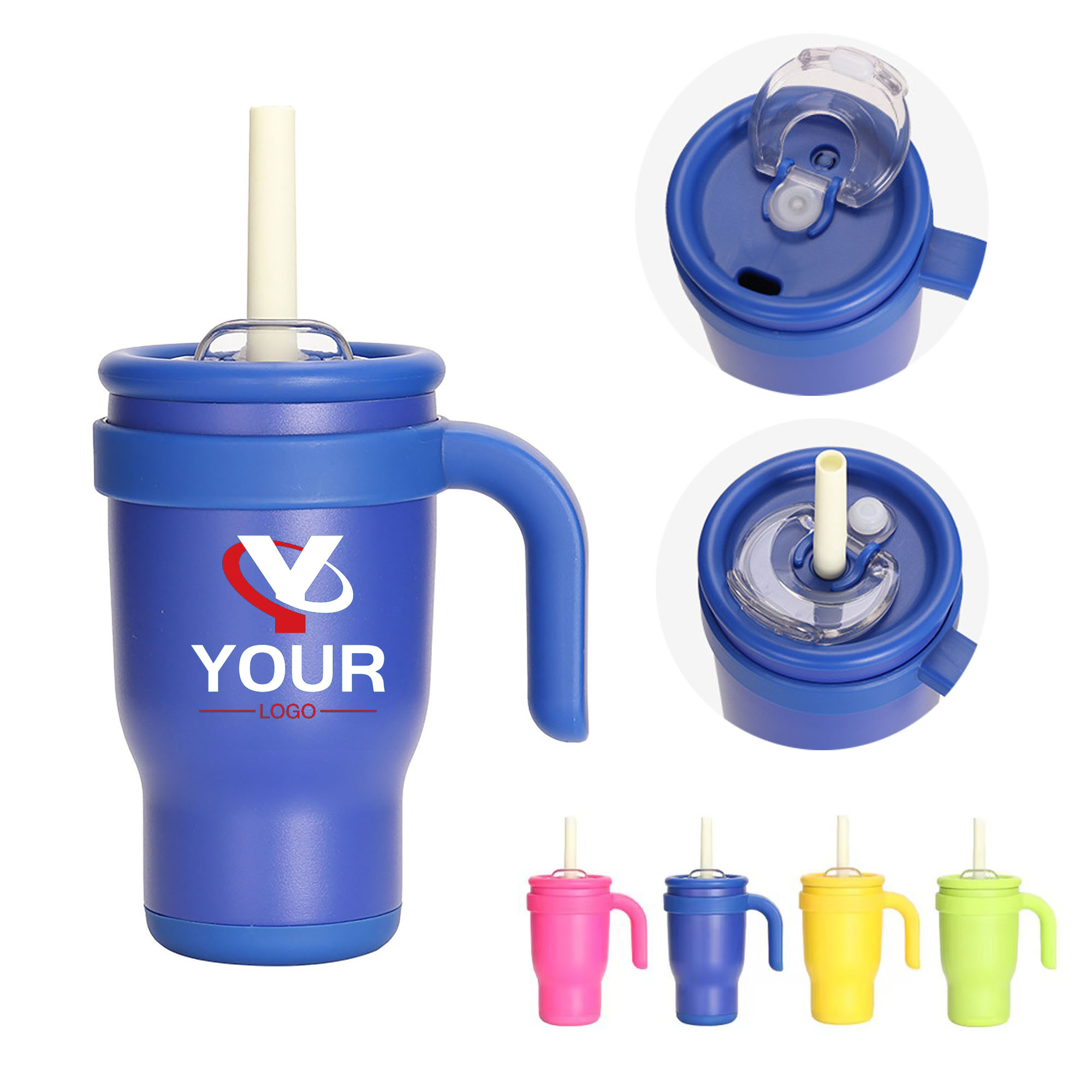 14oz Stainless Steel Insulated Straw Travel Mug for Kids 2