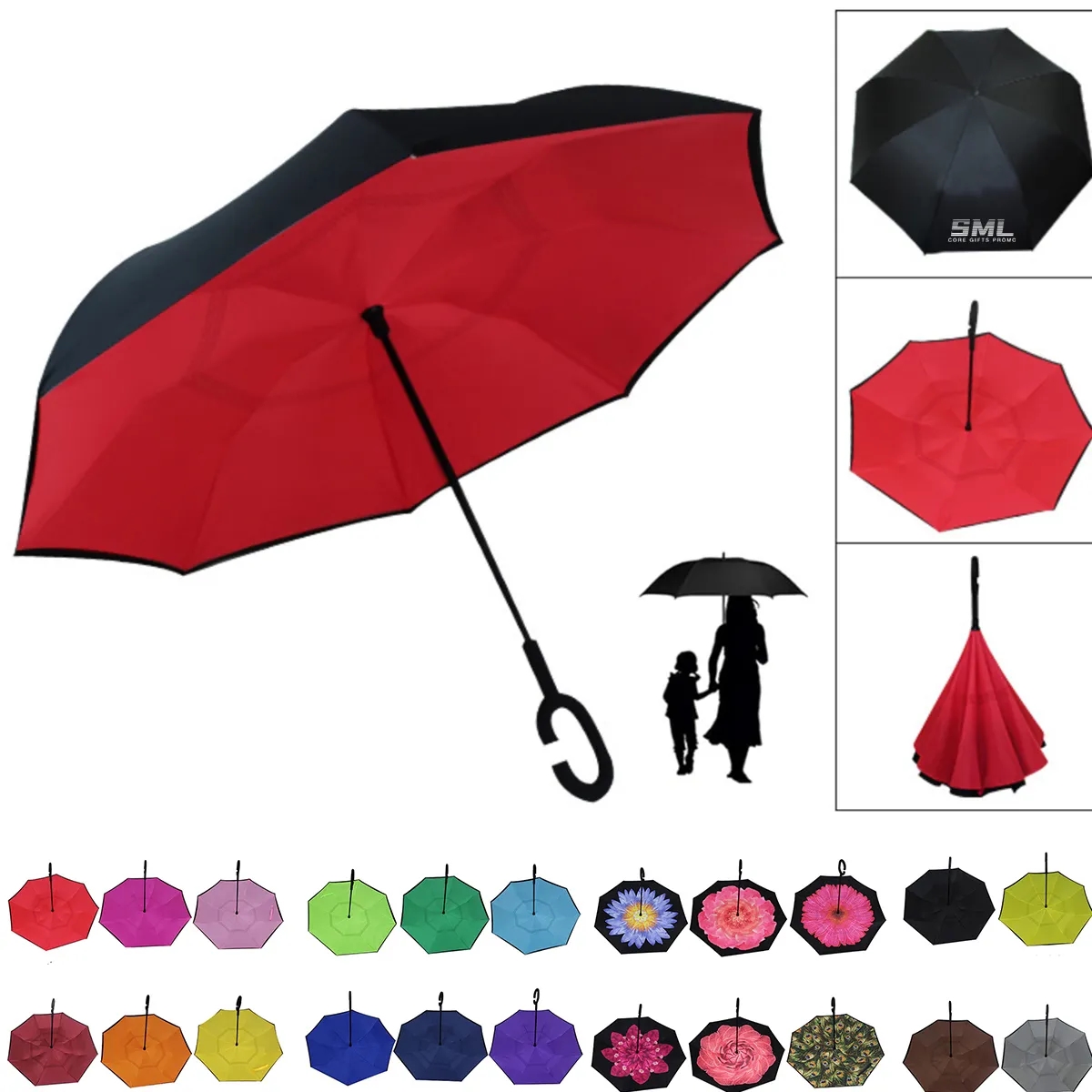 Custom 23 Inch Automatic Inverted Umbrella 2