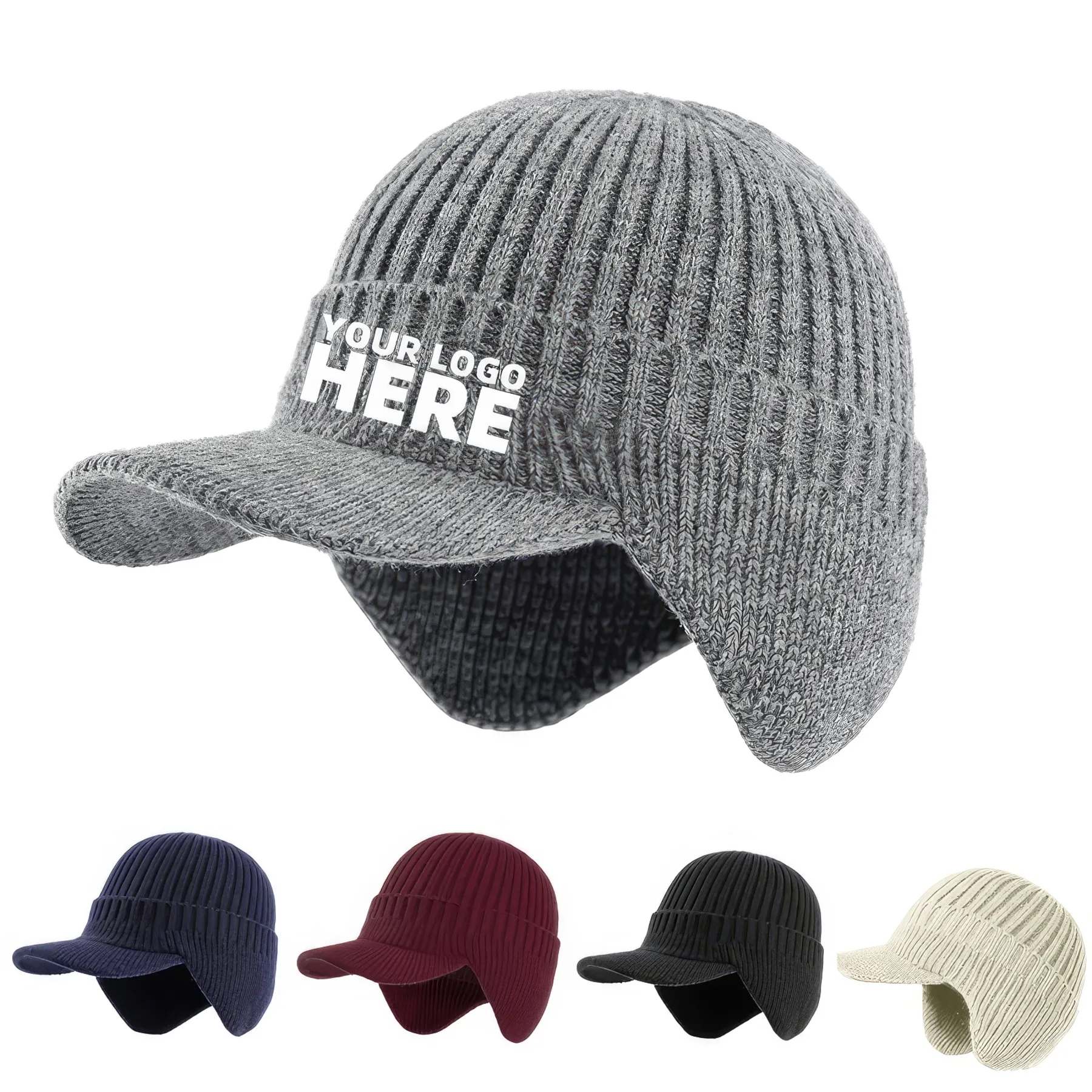 Earflaps Warm Knit Hat 2