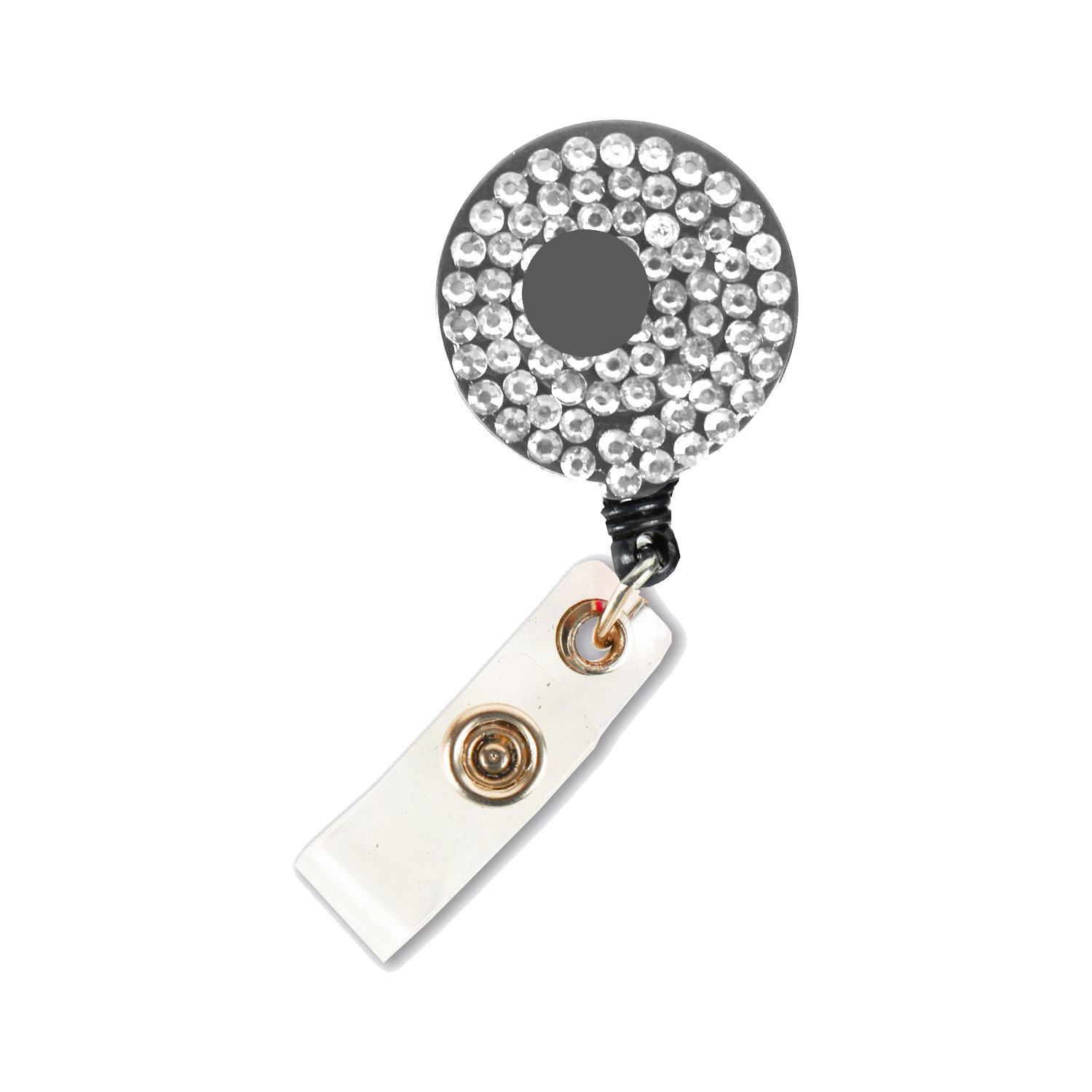 Bling Rhinestone Round Badge Reels w/ Bulldog Clip backing 2