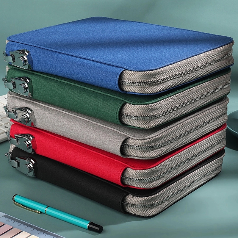 PU Multifunction B5 Business Zippered Notebook with Lock 8