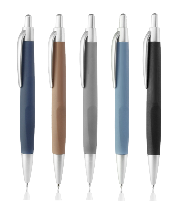 Union Printed - Matte Soft Rubber Coated Ballpoint Pens 2