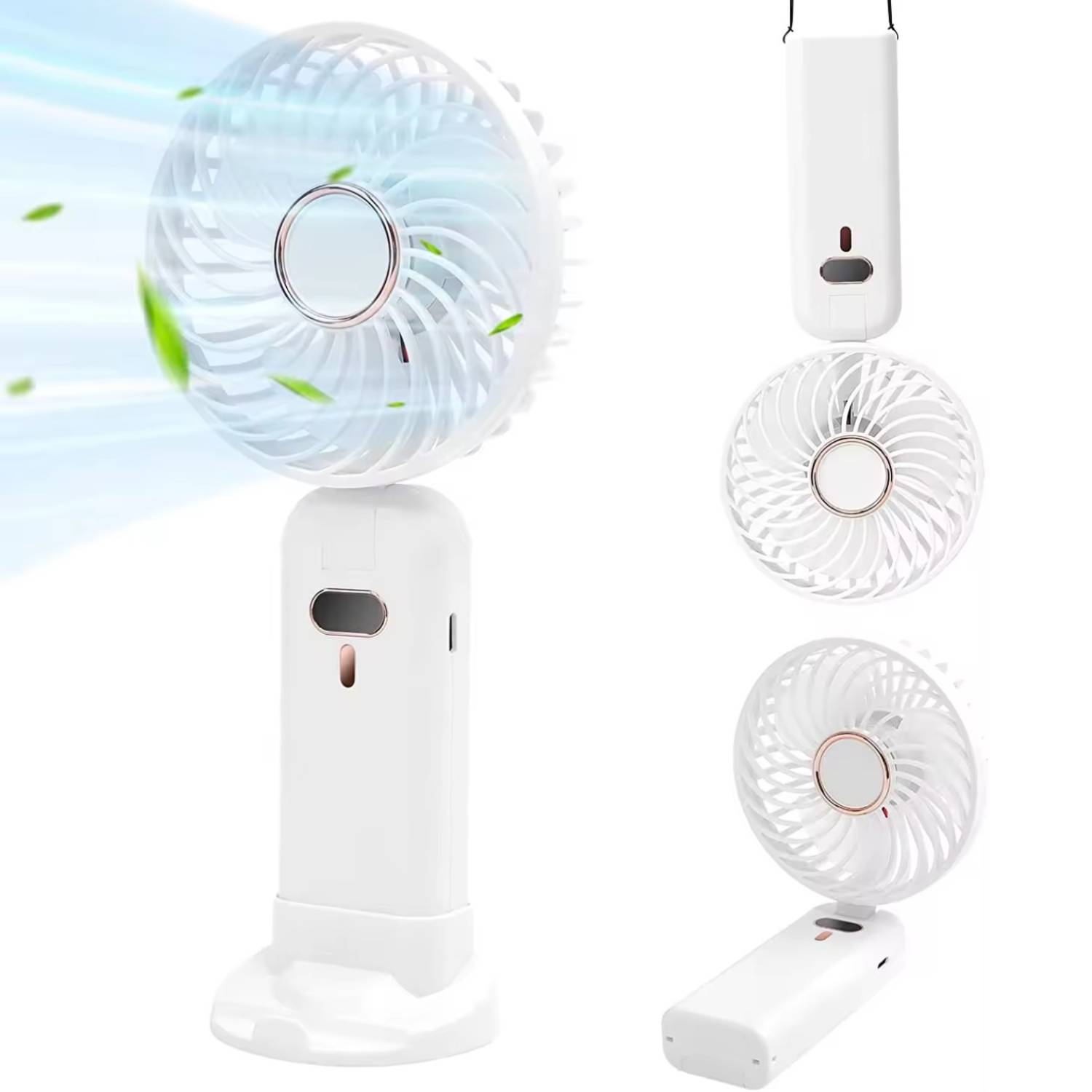 Digital Foldable Handheld Fan with Phone Stand 5
