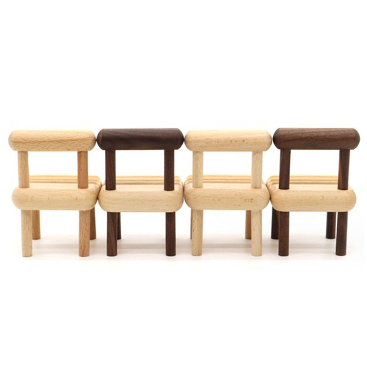 Creative Wooden Chair Cell Phone Stand 2