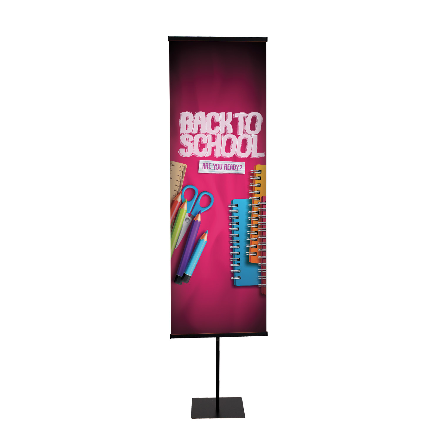 24" Everyday Snap Rail Banner Display Single-Sided Kit 8
