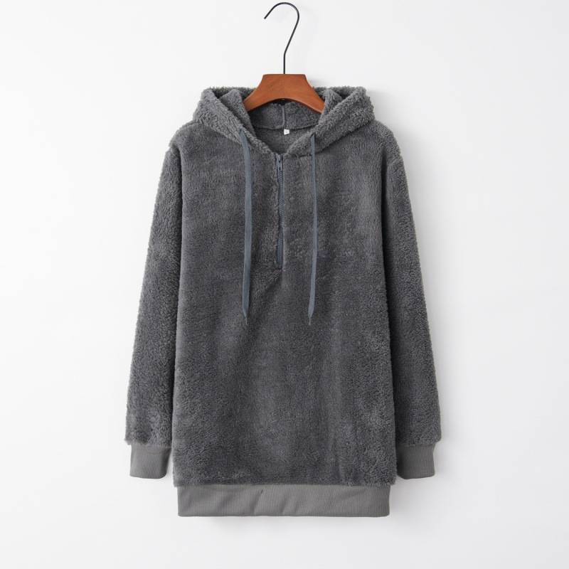 Women's oversized fleece sweatshirt with pockets 9