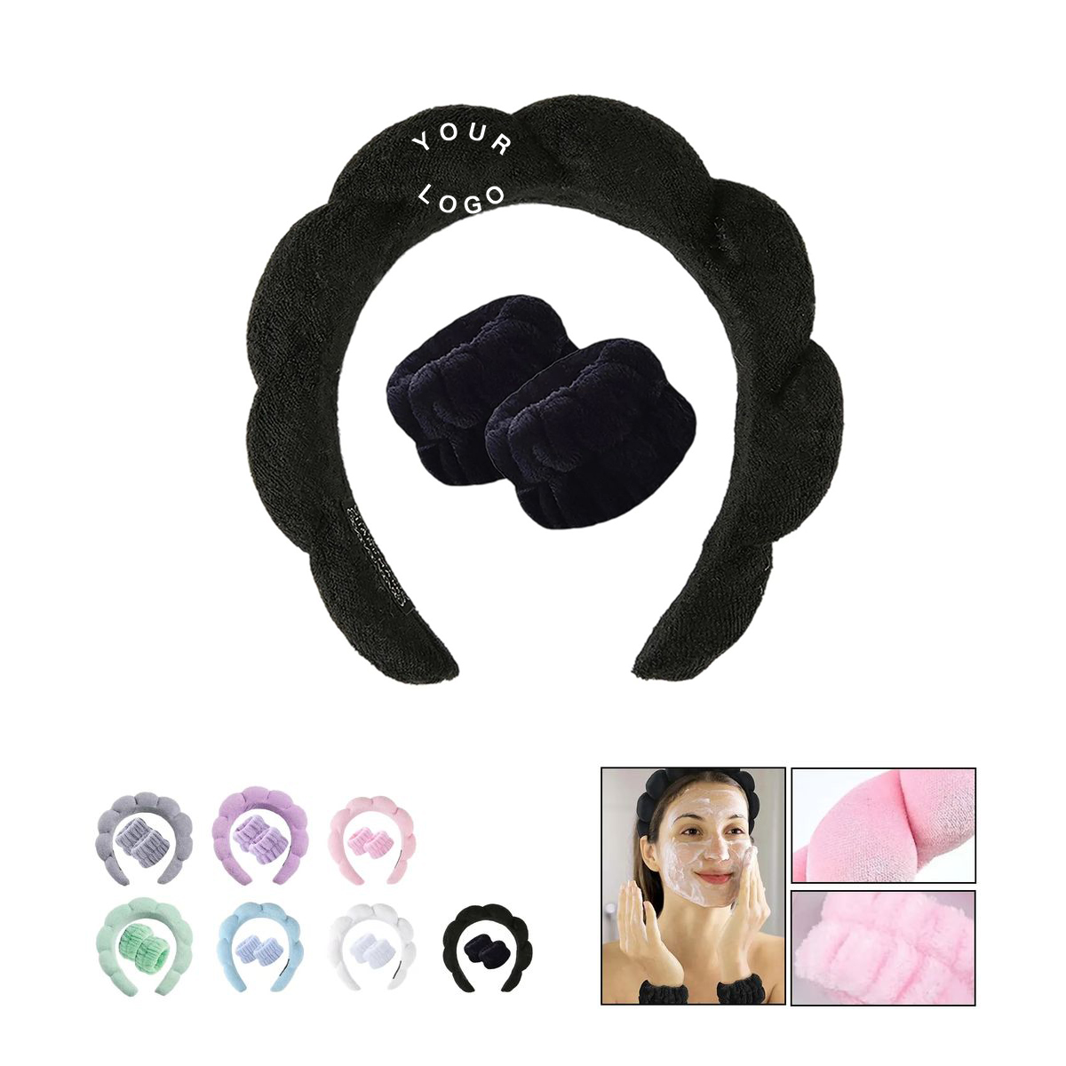 Absorbent Headband Set for Spa and Skincare 1